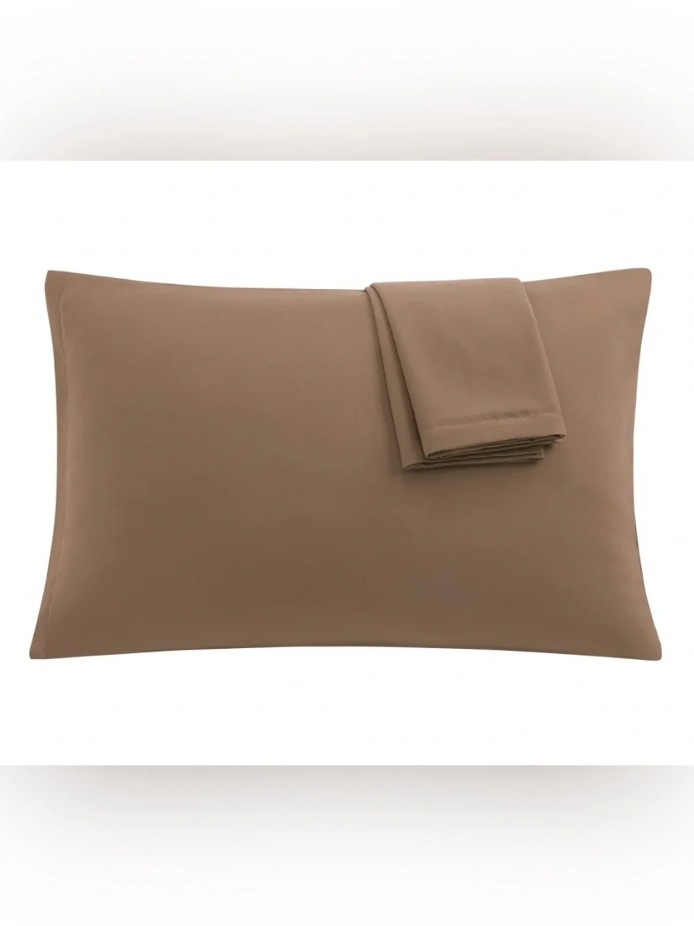 Standard Pillowcases with Zipper 100% Brushed Microfiber 20x26” (2-Pack) BROWN